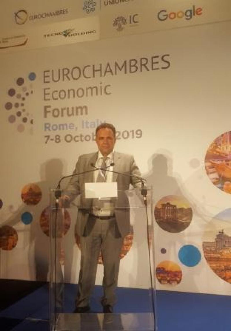 Στο 3ο Οικονομικό Φόρουμ των Ευρωεπιμελητηρίων στην Ρώμη ο Νίκος Σαρρής