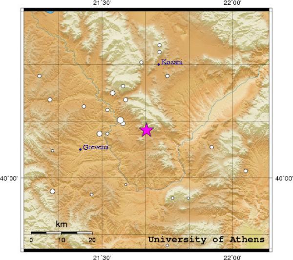 Σεισμός 3.2 Ριχτερ στα Βέντζια του Ν. Γρεβενών. Αισθητός και στην Κοζάνη